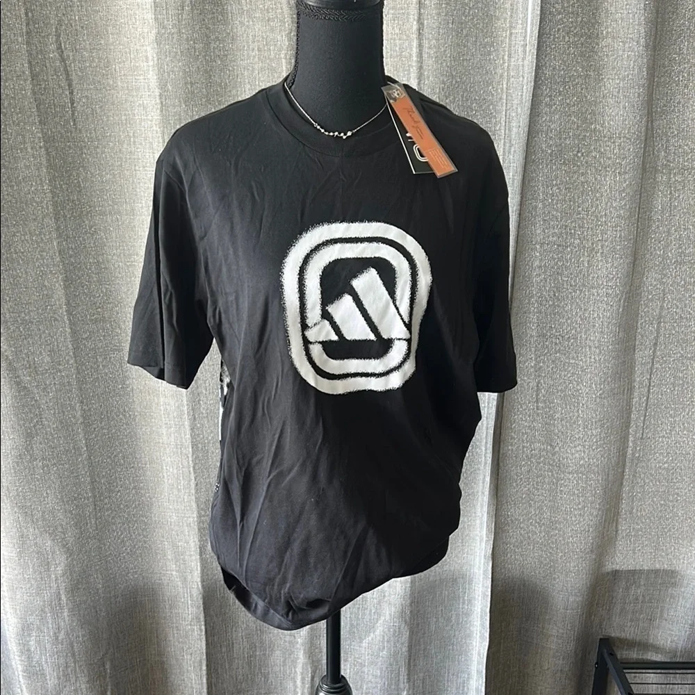 Adidas Black and White Short Sleeve Tees Graphic Design